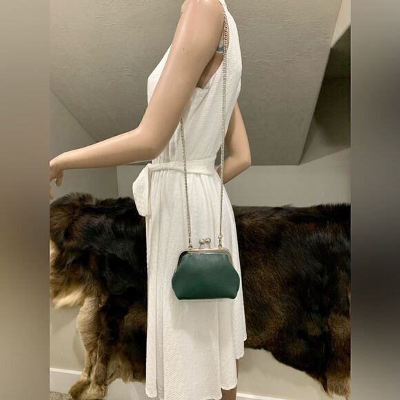 Handmade Genuine Premium Pebble Leather Kisslock Clutch/Wristlet/Evening Bag - Picture 6 of 15